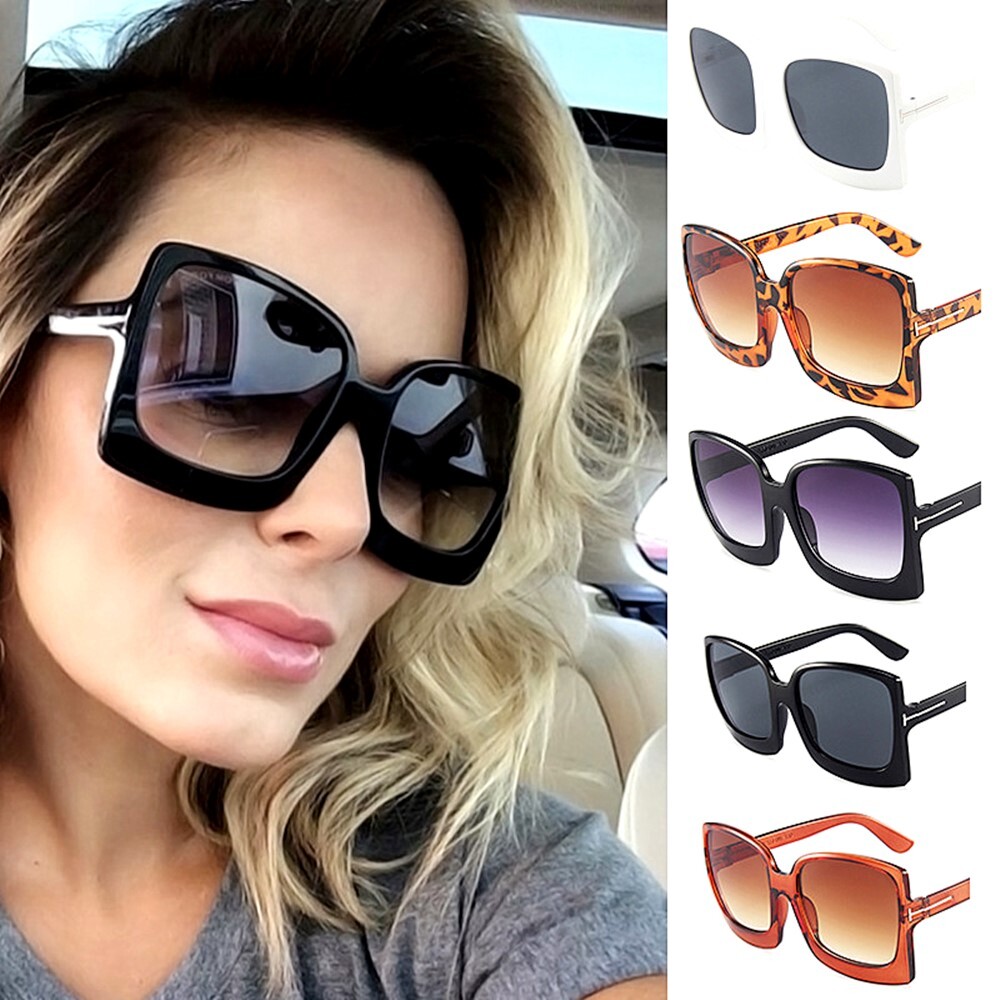 Big Frame Fashion Oversized Sunglasses Gradient Sun Glasses Square Cat Eye