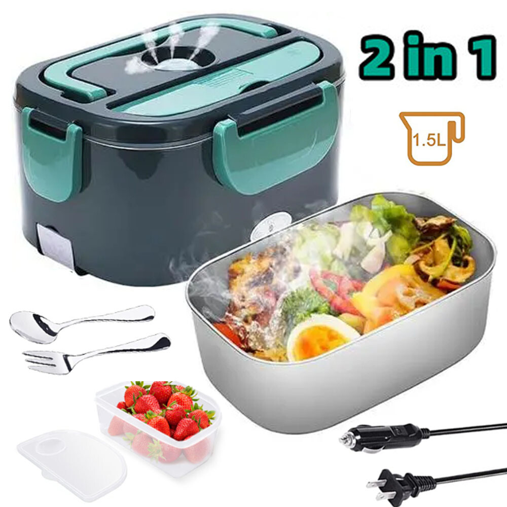 1.5L Electric Heating Lunch Box Portable for Office Food Warmer Container Car