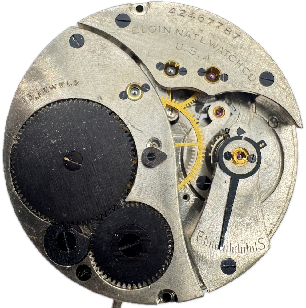 Vintage 1944 Elgin Military Jitterbug 15J 16s Pocket Watch Movement 582 #4