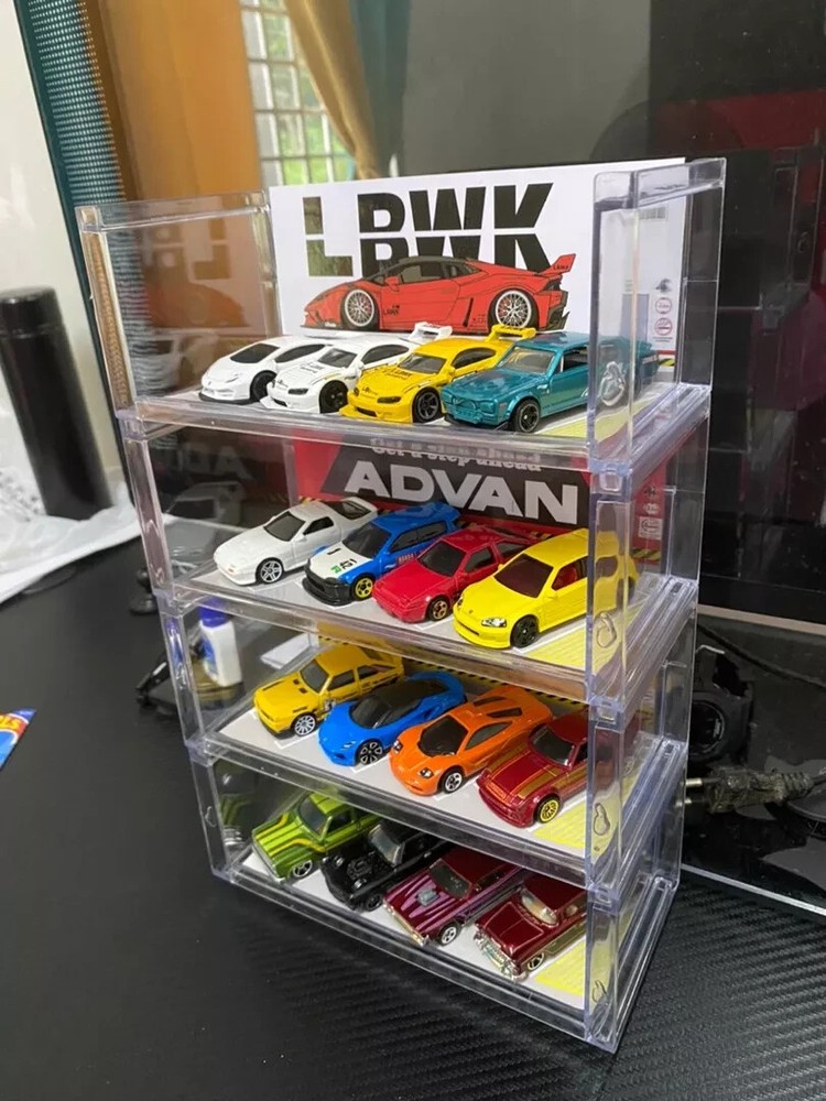 1:64 Parking Lot Display Stacking Car Garage Diorama Model Hot Wheels Diecast