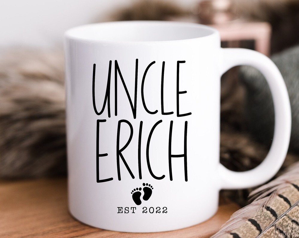 Custom Name Uncle Mug Baby Announcement Pregnancy Announcement Best Uncle Ever