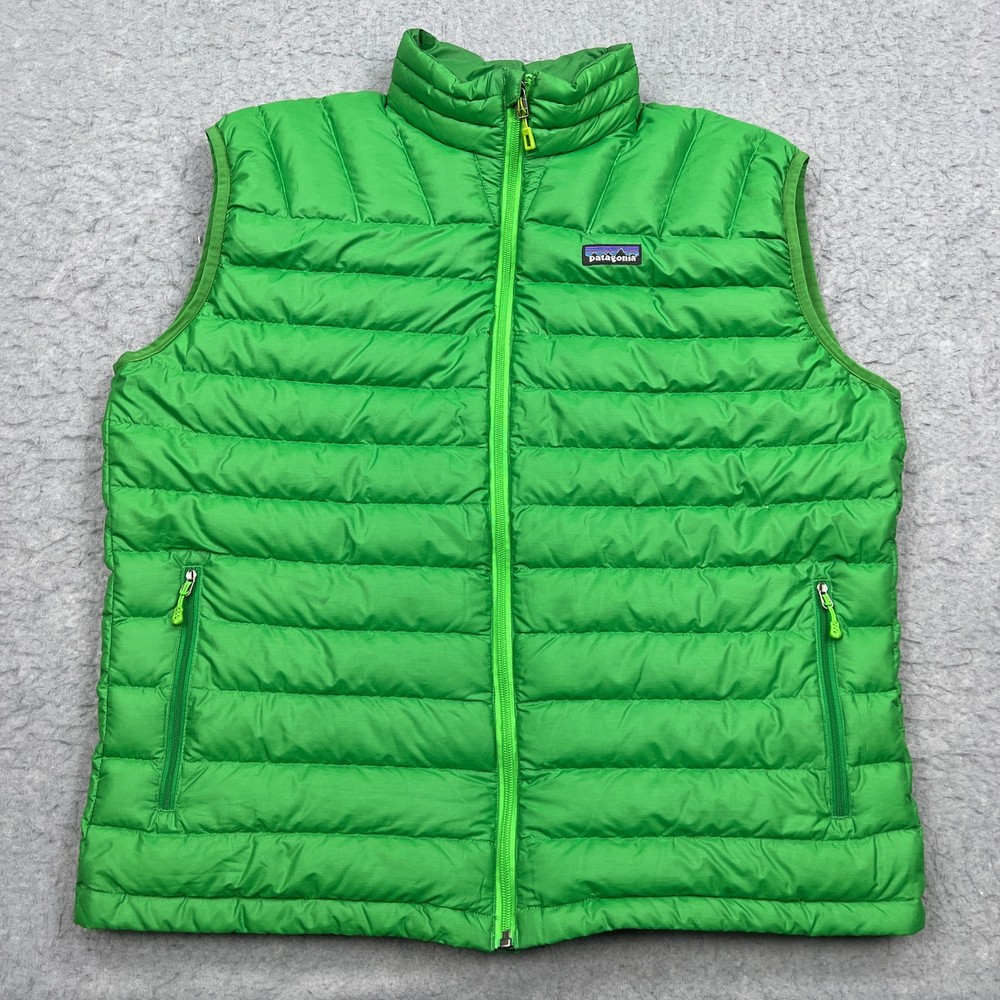 Patagonia Down Sweater Vest Men's XL Green Insulated Full Zip Puffer 84621