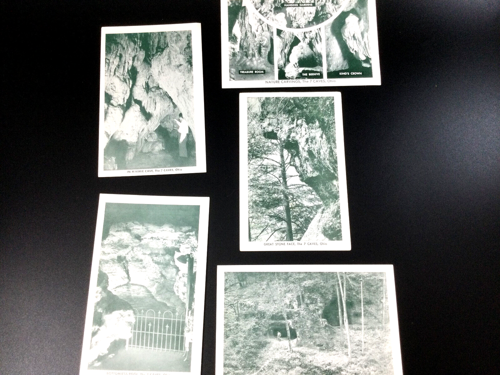 Vintage Post Cards Real Photos Black White Ohio 7 Caves 1950 lot of 5
