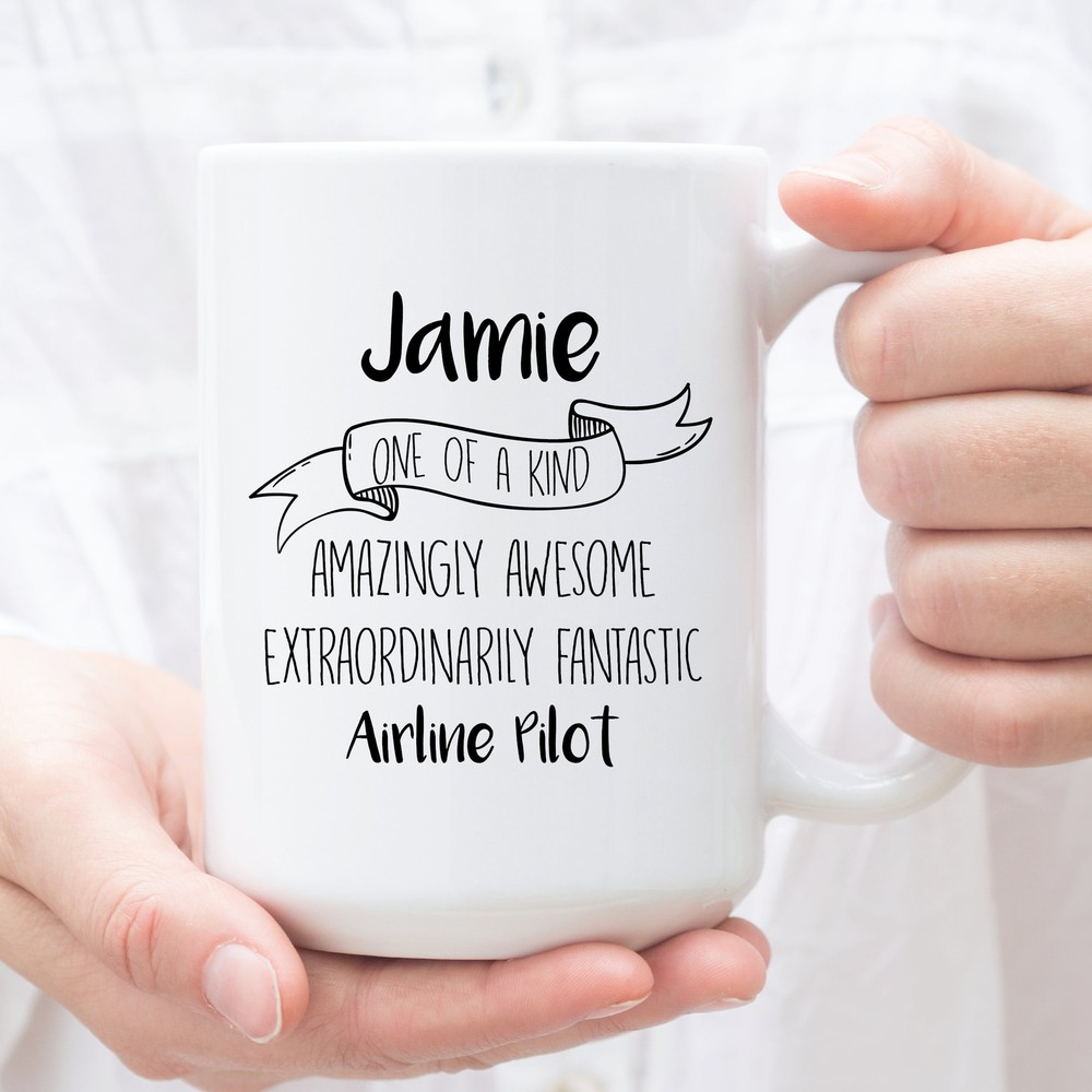 Personalized Coffee Mug For Airline Pilot Custom Gifts For Airline Pilot Perfect