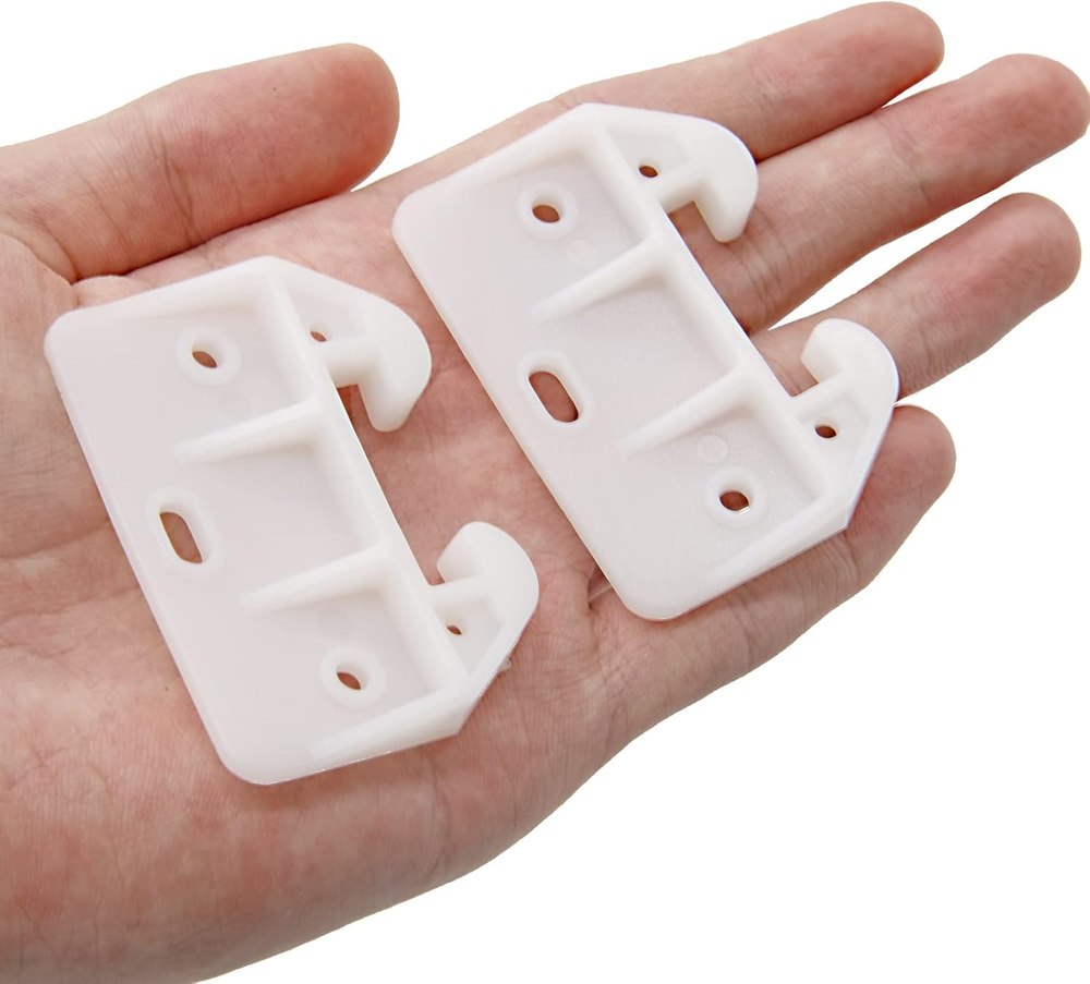 10 White Plastic Drawer Guide Brackets with Screws for Smooth Sliding