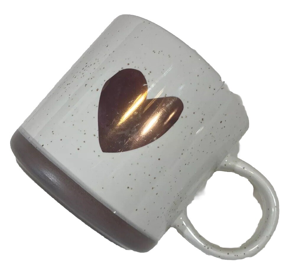 Starbucks 12 oz 2017 Heart Of Gold Speckled Ceramic Coffee Mug Tea Cup