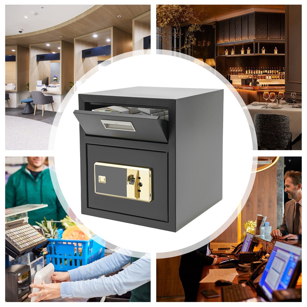 0.64ft3 Drop Box for Money&Mail Drop Slot Safe Cash Depository Safe Black W/Keys