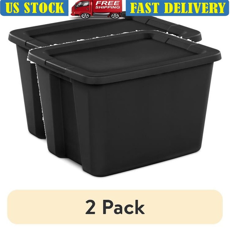 18 Gallon Stackable Storage Tote Box W/ Lid Organizing Clothing Toys Linens New