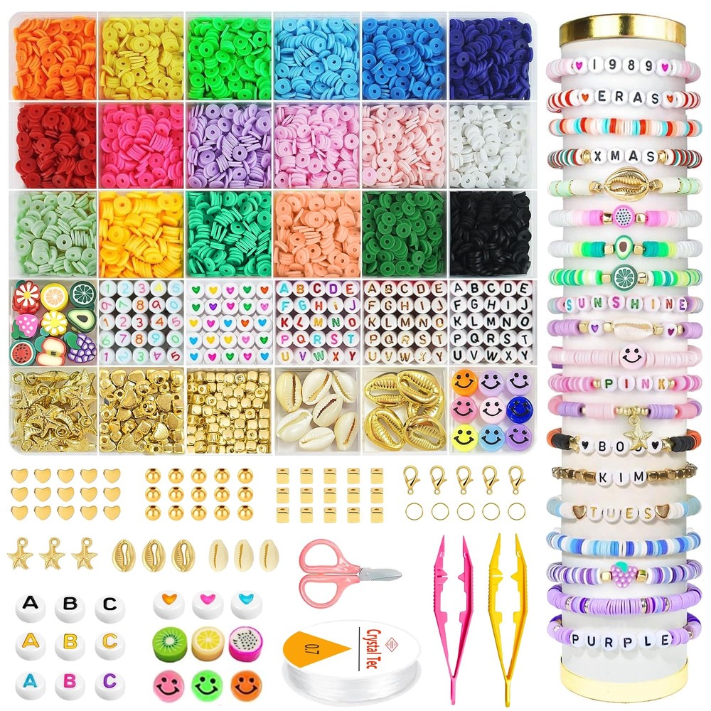 5300-Piece Clay Beads Bracelet Kit for Kids - Fun Back to School Arts & Crafts Activity  -image