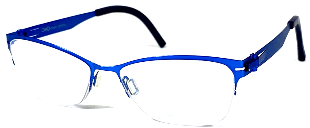 OVVO OPTICS 3754 c.U4 Navy Blue Half Rimless Eyeglasses Frame 53-17-135