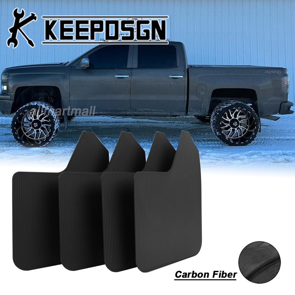 For Chevy Silverado 1500 CARBON FIBER Truck Mud Flaps Splash Guard Fender Flares