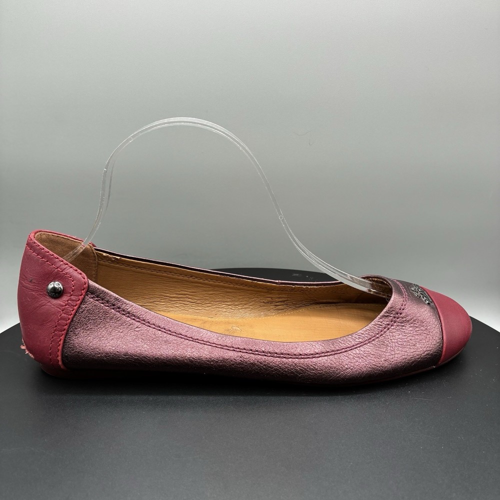 Coach Chelsea Ballet Flats Women’s 8.5 B Black Cherry Leather Slip On