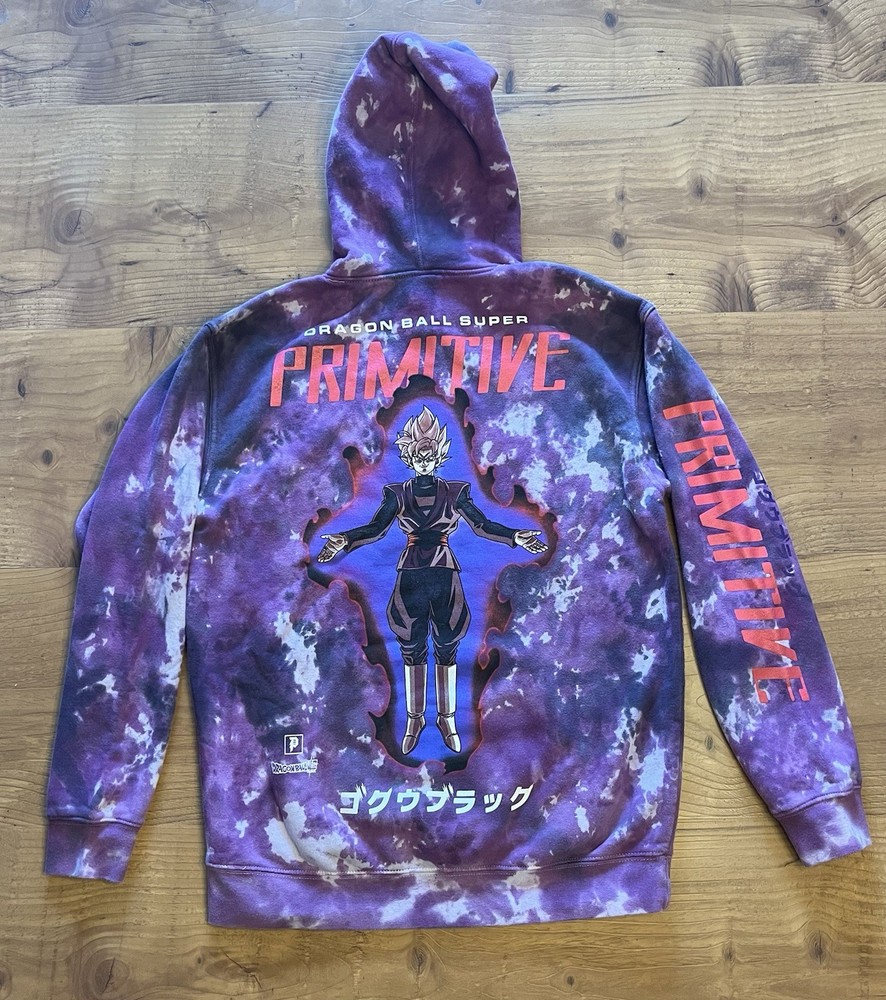 Dragon Ball Z Super Goku Black Rose Purple Hoodie Mens M Anime Skate