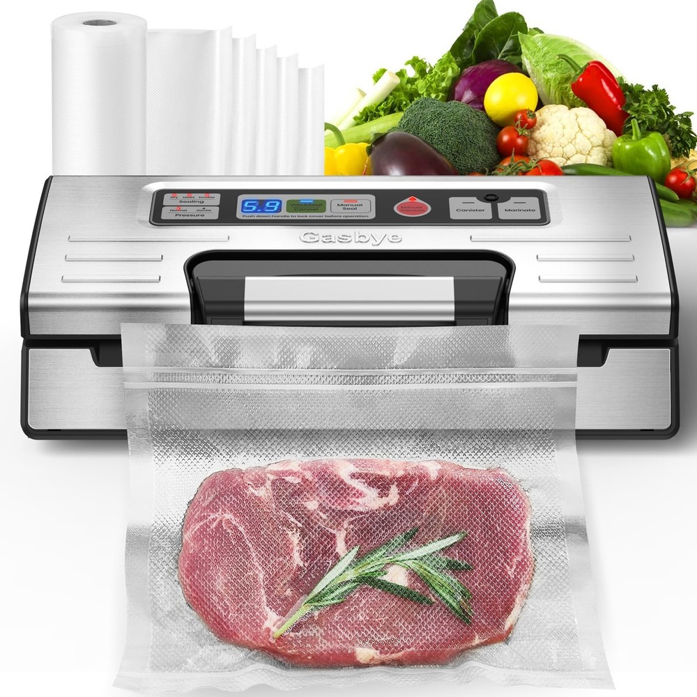 95kPa Vacuum Sealer with Dual Heat Seal for Dry and Moist Foods