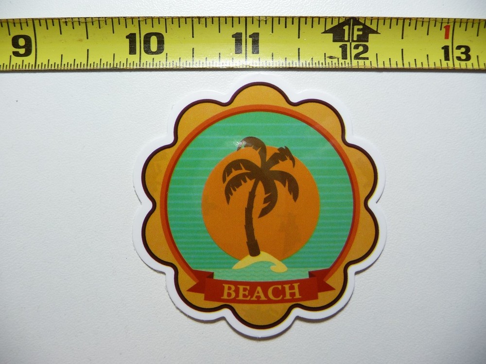 Lone Palm Tree Beach Sticker Decal for Travel Vacation Holiday Laptop Water Bottle