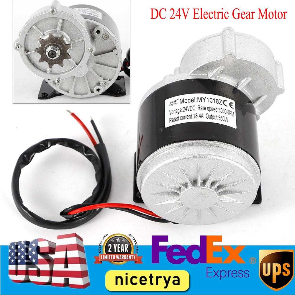 350W 24V DC Electric Motor for Bicycle Bike Scooter MY1016Z3 Gear Reduction