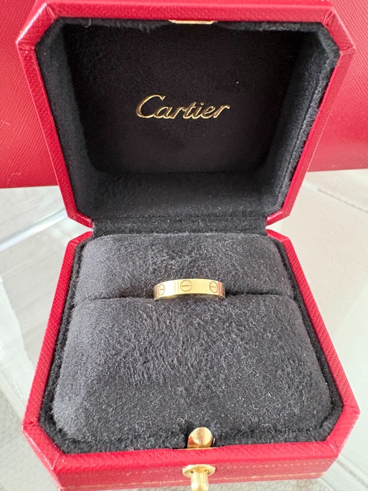 Cartier love ring yellow gold pre owned Size 50 Small Model