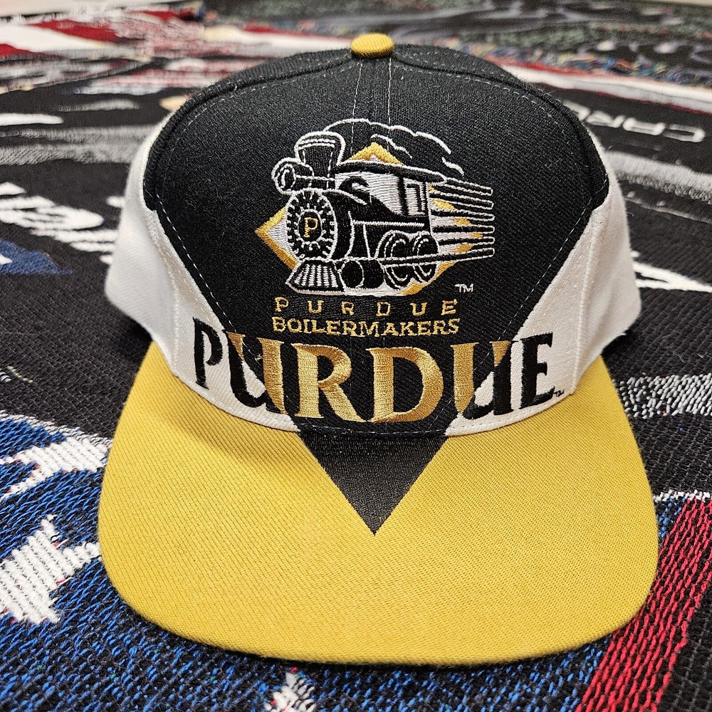 Vintage Purdue University Boilermakers Wool Blend Snapback Hat Rare