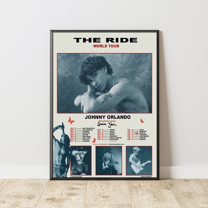 Johnny Orlando The Ride World Tour 2026 Concert Poster