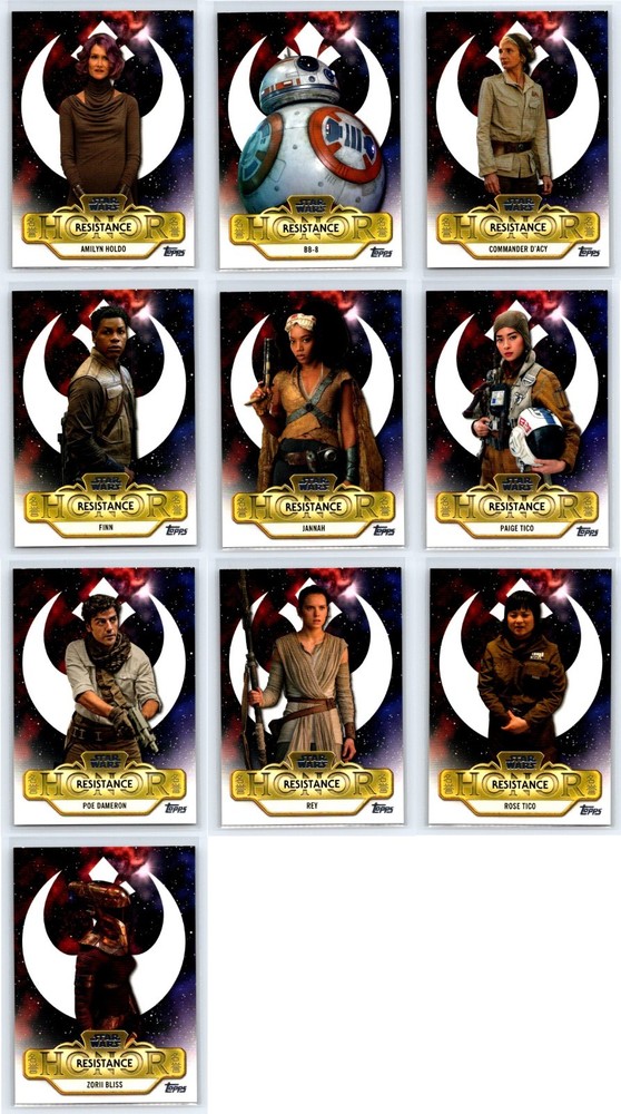 STAR WARS 2025 Topps Meiyo Resistance Honor Complete 10 Card Insert Set
