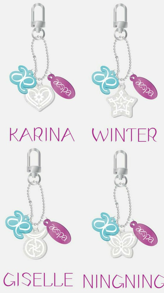 aespa Next Level SMTOWN GOODS ALL MEMBER ACRYLIC KEY RING CHARM SET + PHOTOCARD