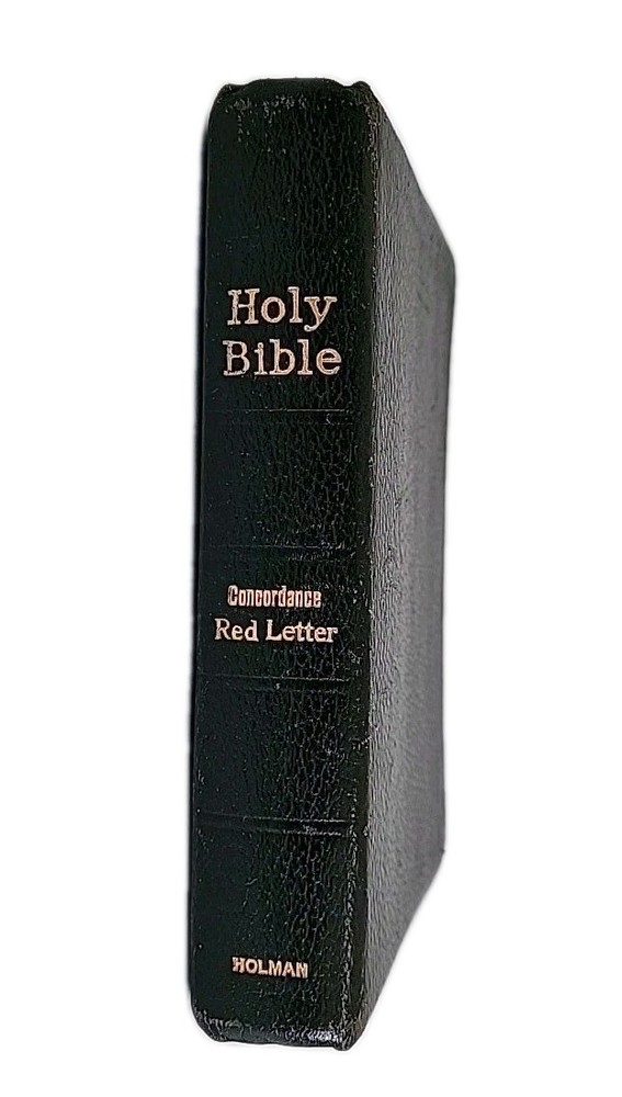 Holy Bible KJV Red Letter Concordance Genuine Leather Holman 1955 Vintage