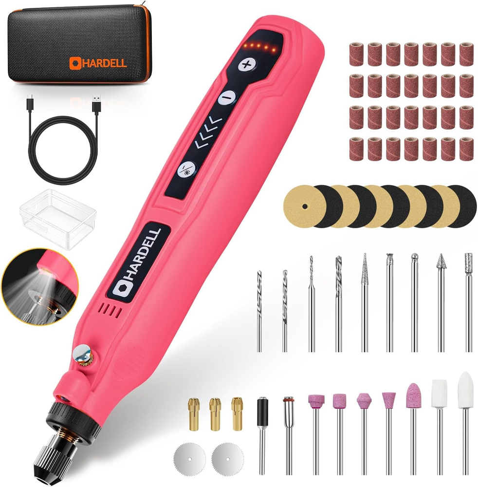 3.7V Mini Cordless Rotary Tool Kit with 61 Accessories - 5-Speed Rechargeable