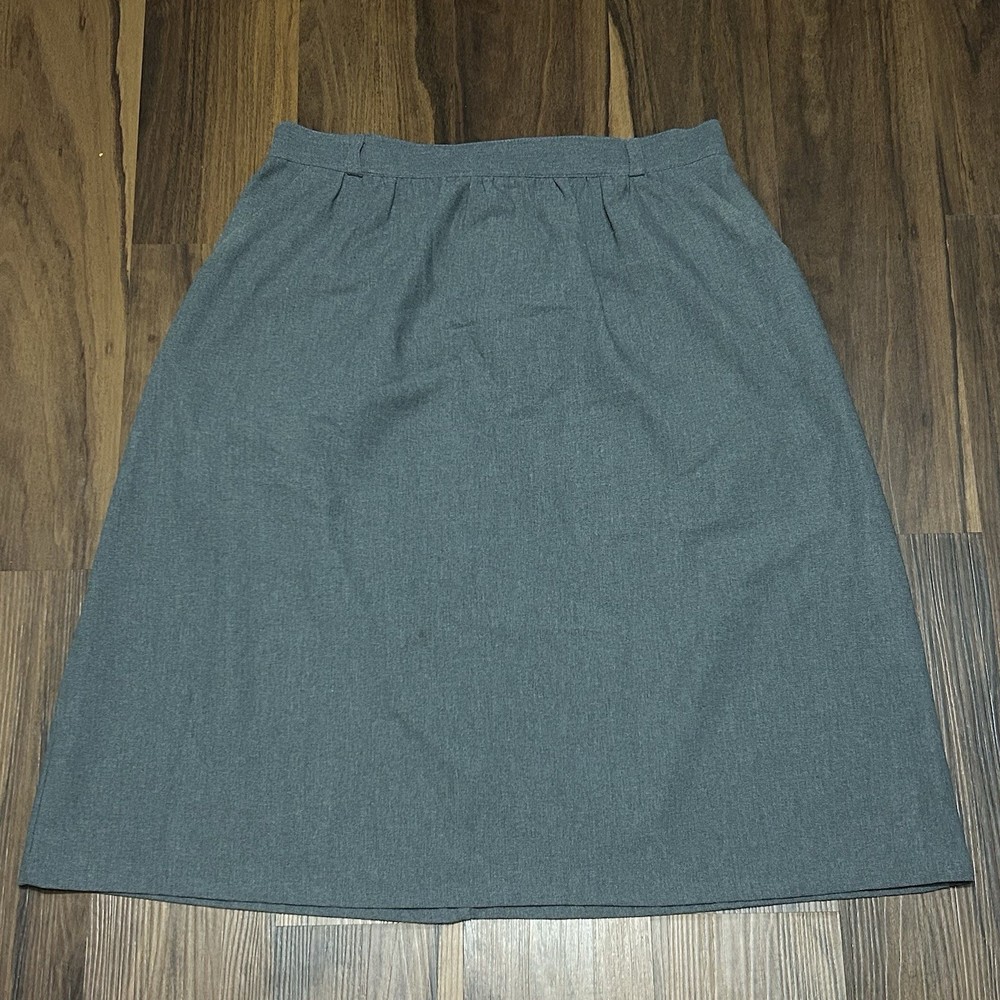 Vintage 70s - 80s Women’s Skirt Waist Size 32 100% Polyester Gray Secretary Midi