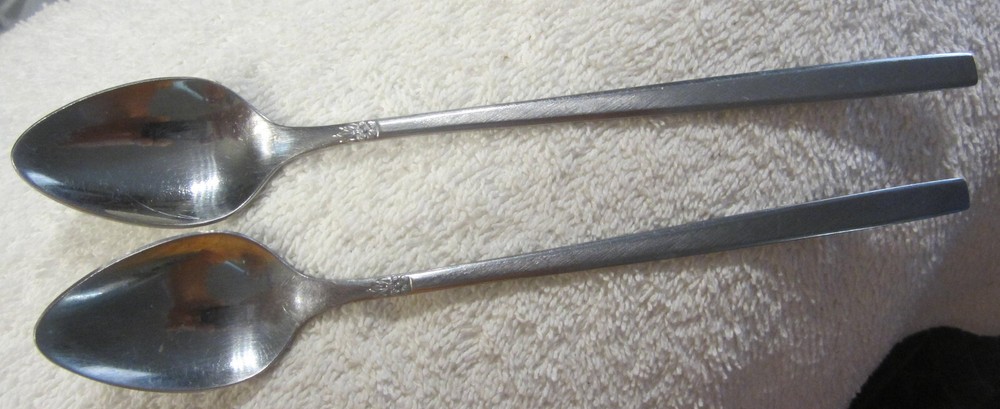2 lot of 1881 Rogers Oneida Ltd Stainless MELISSA Iced Tea Spoons (1 pair),VTG