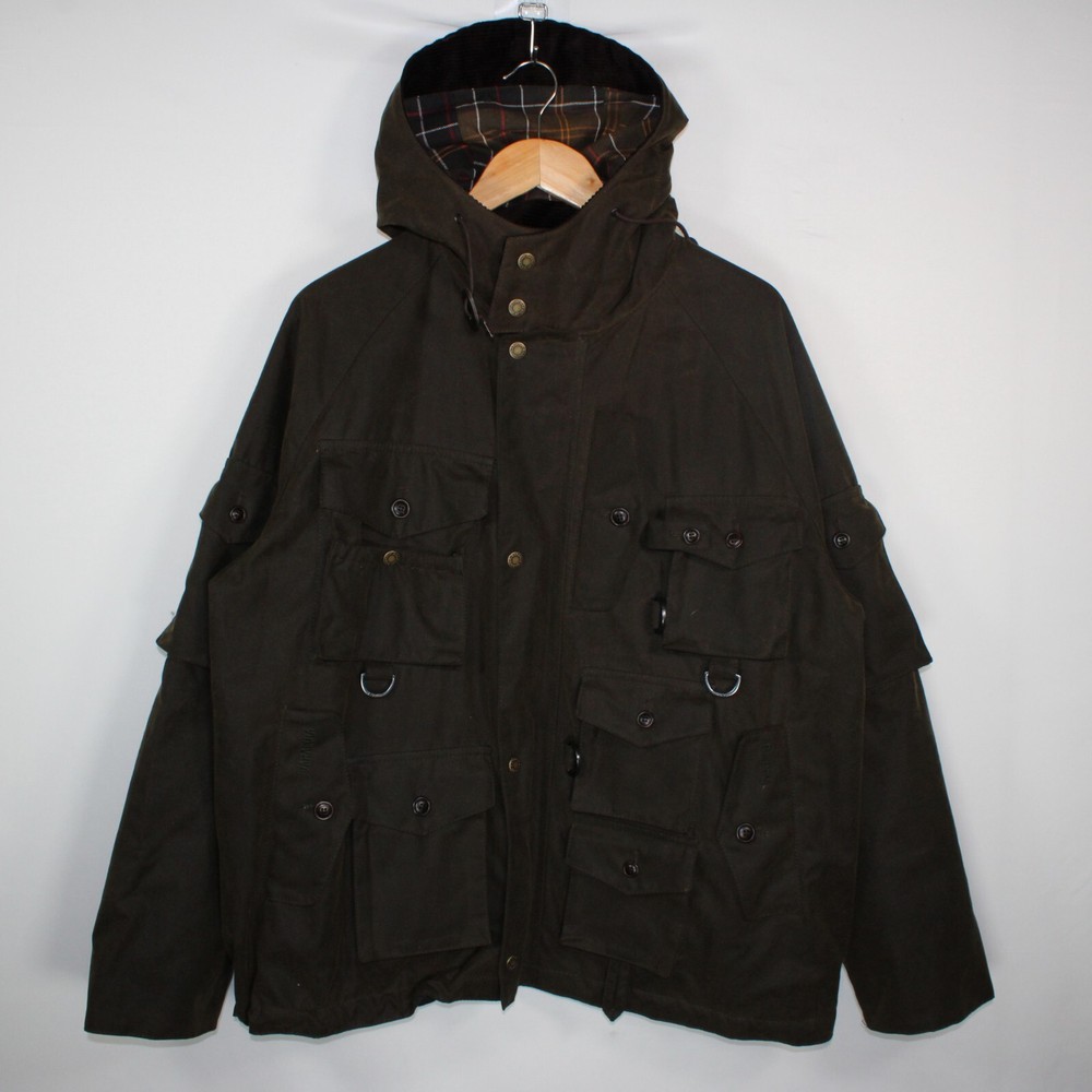 Barbour Baracuta Harvard Clayton Wax Jacket Mens Large Olive Brown New Zip