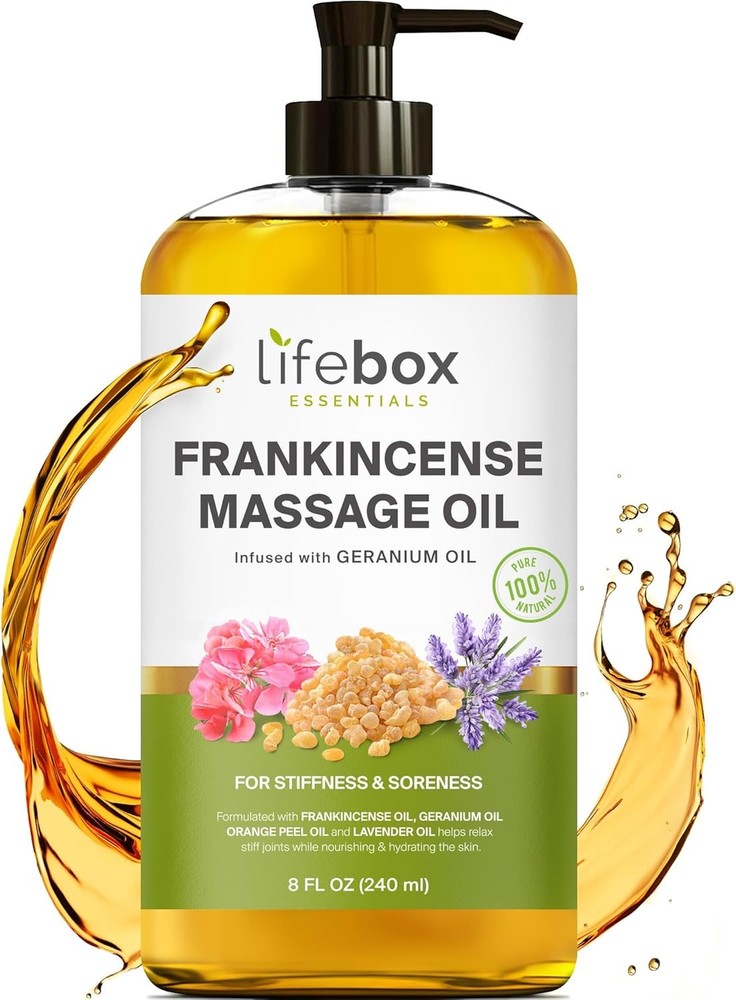 Massage Oil – 100% Pure & Natural - Massage Therapy Oil for Soreness & Stiffne