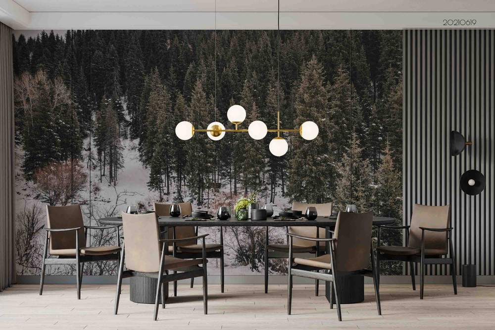 3D Forest Snow Winter Landscape Wall Murals Wallpaper Murals Wall Sticker