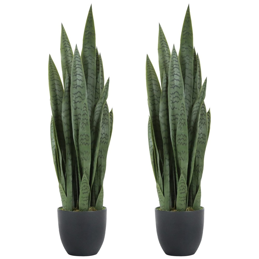 Garden 3ft Artificial Snake Plant Fake Sansevieria Indoor Outdoor, 28 Thick L...