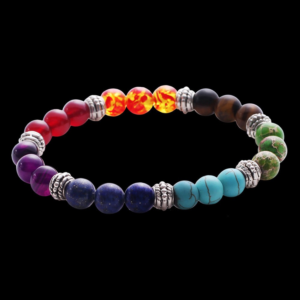Elastic Lava Stone Matte Beaded Bracelet Bangle Gift for Men Women