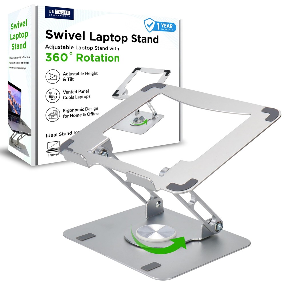 Adjustable 360° Swivel Laptop Stand for Desk - Portable Ergonomic Holder
