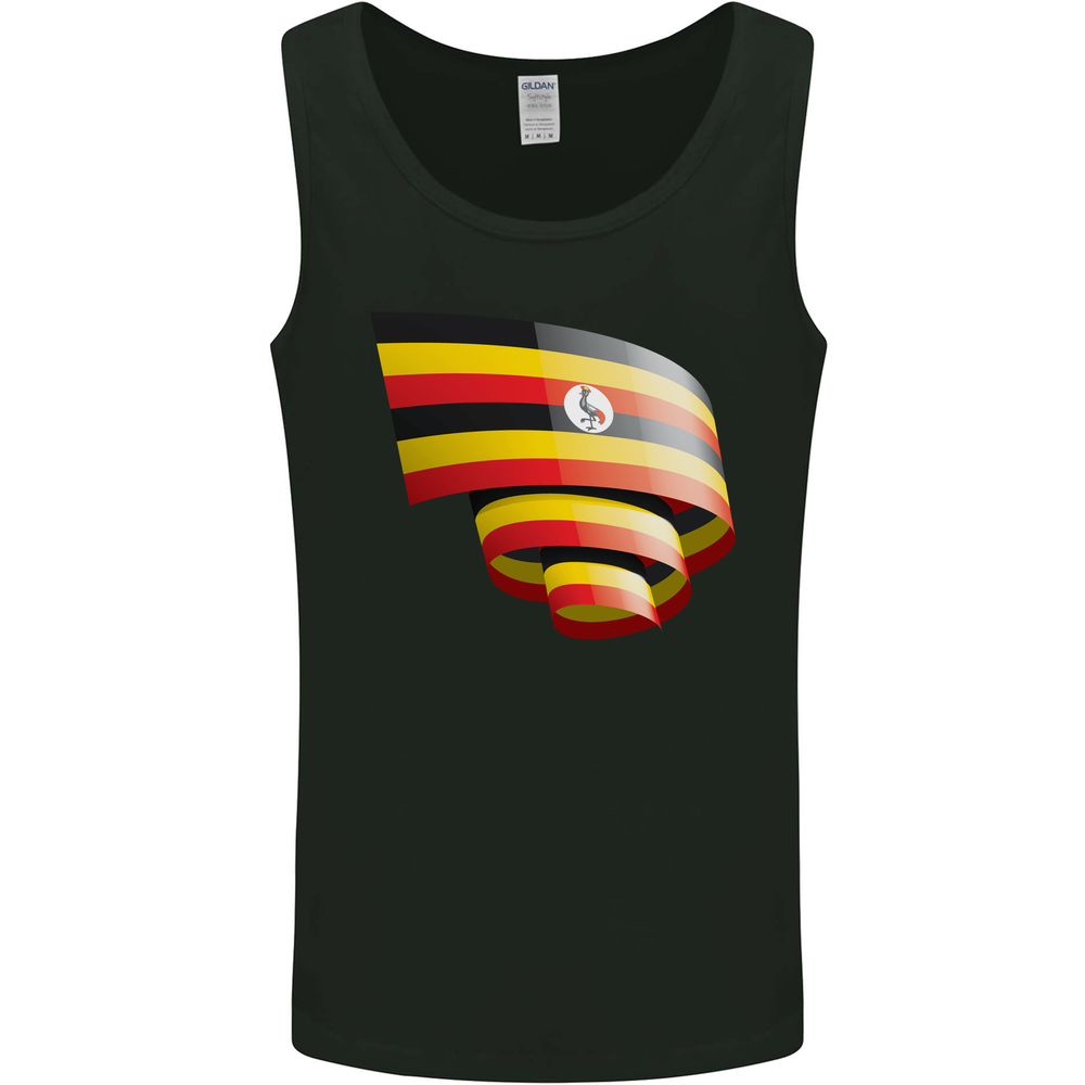Curled Uganda Flag Ugandan Day Football Mens Vest Tank Top
