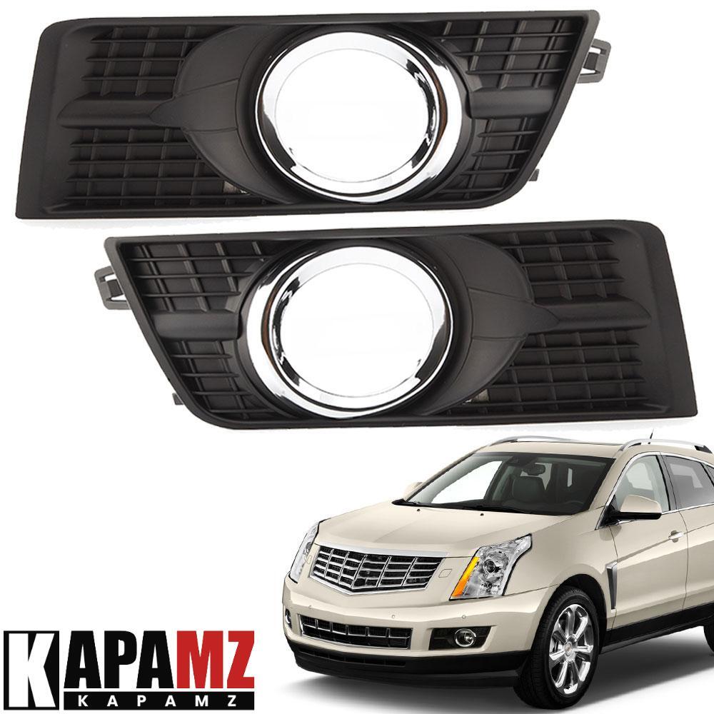 Front Fog Light Cover Bezel w/ Chrome Trim For 2010-2016 Cadillac SRX Left&Right