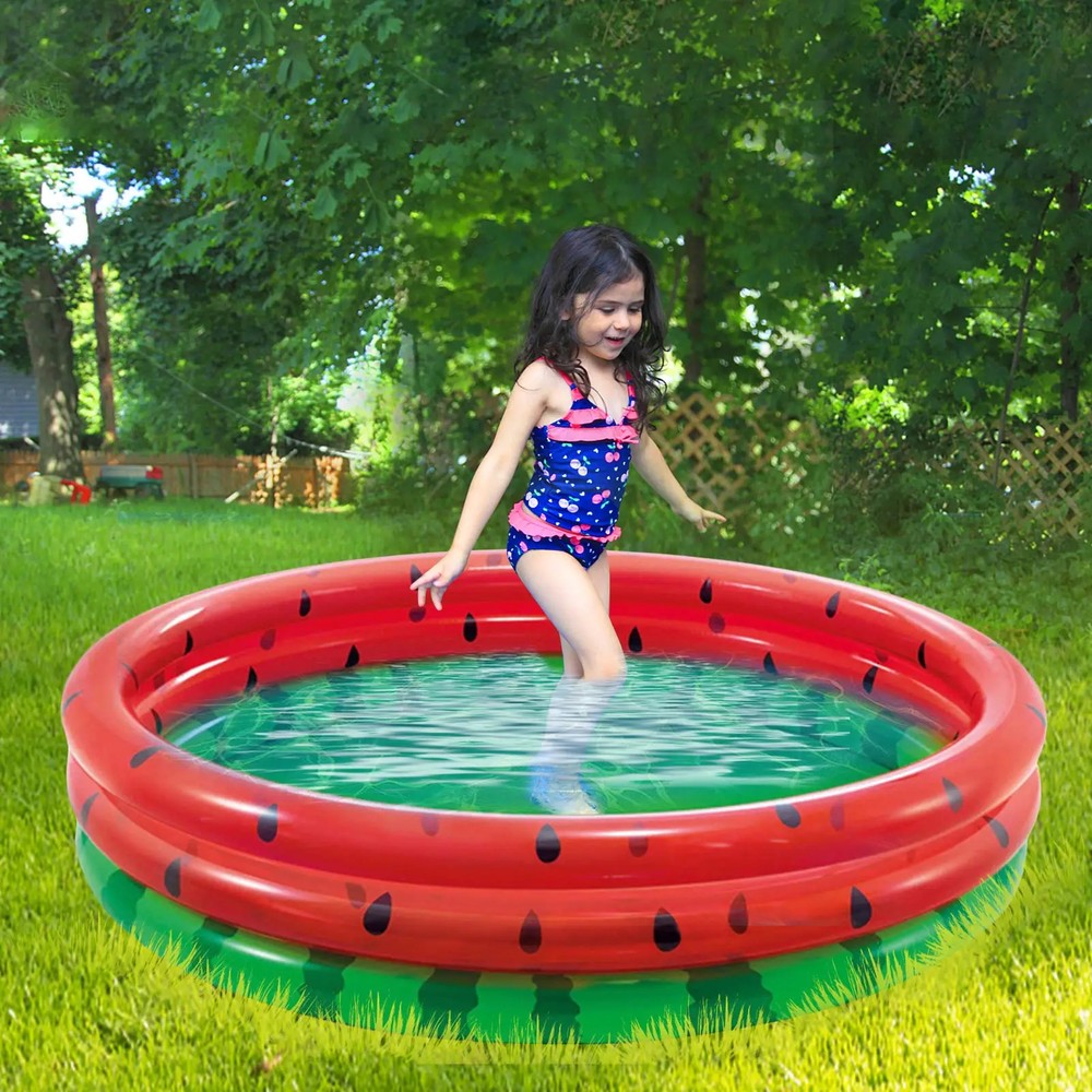 Family Watermelon Shaped Kids Pool with Shower Bathtub Fun