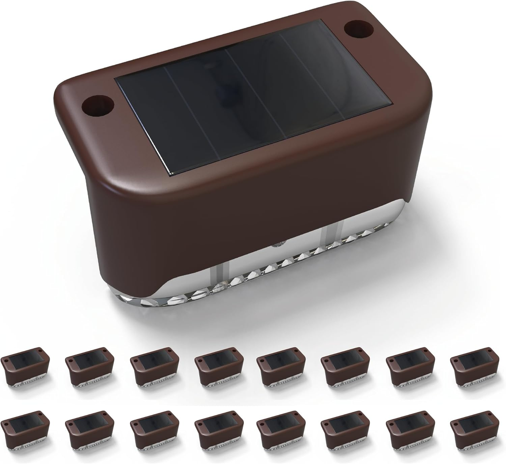 16 Pack Solar Deck & Stair Lights for Outdoor Steps