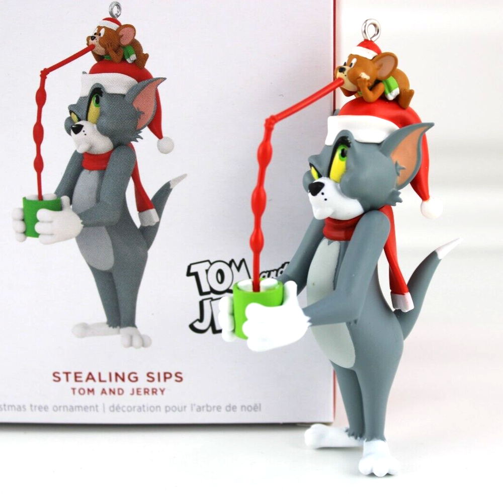 Hallmark Tom And Jerry Stealing Sips Ornament Cartoon Cat Christmas 2024 New