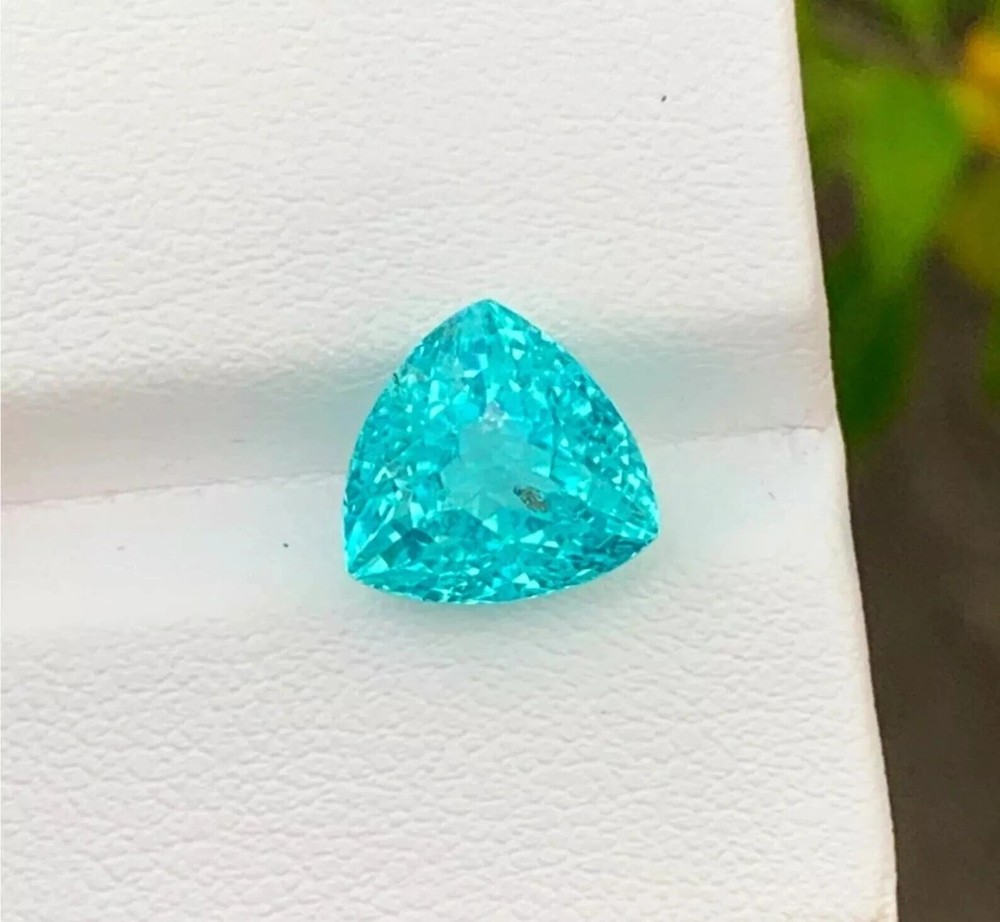 7.21 Ct Certified Natural Blue Paraiba Tourmaline Loose Trillion Cut Gemstone