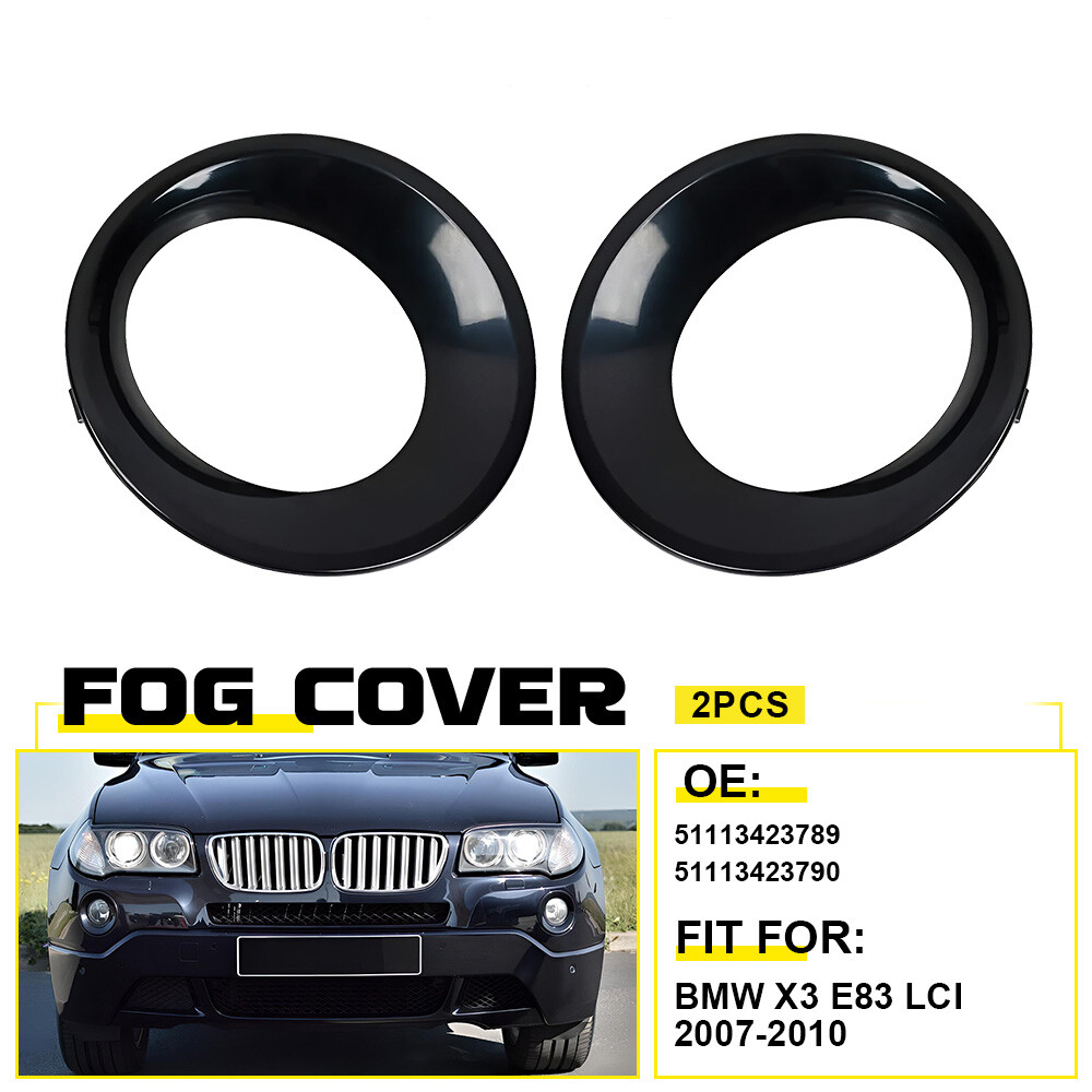 2pcs Front Fog Light Lamp Bezels Cover Trim Grill For BMW X3 E83 LCI 2007-2010