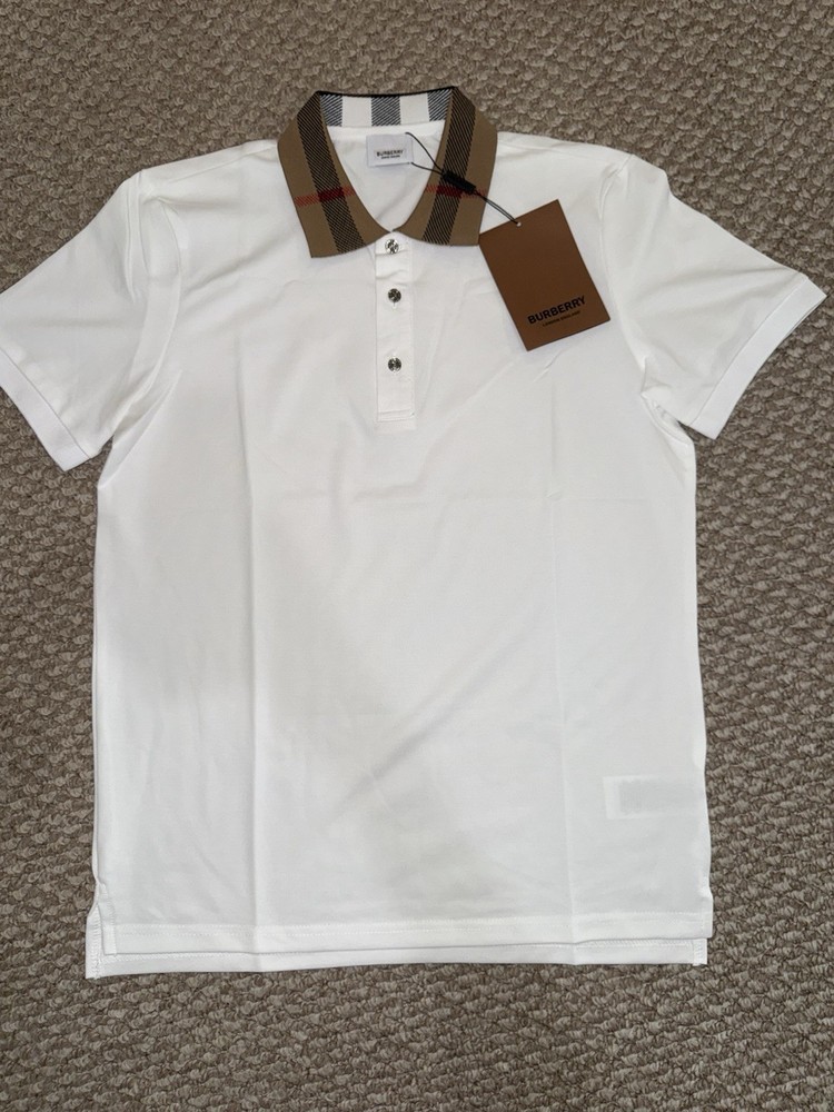 Authentic Burberry White Polo Shirt Medium NWT