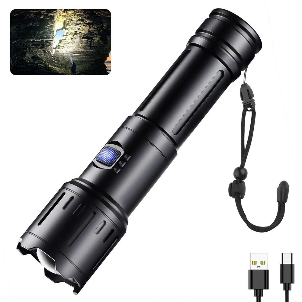3500 Lumen Rechargeable Flashlight High Lumens Long Lasting Bright Light