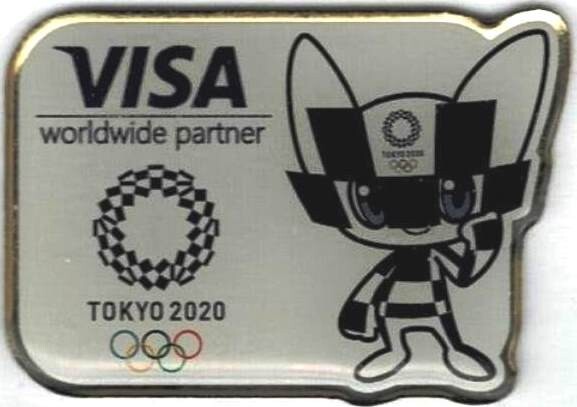 Dated 2020 Tokyo VISA Olympic Games Mark Mascot Sponsor Pin