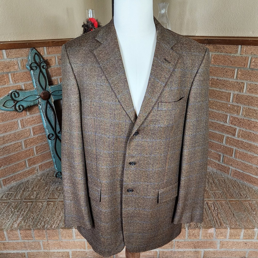 Vintage Union Made Tallia Uomo 100% Worsted Wool Sport coat Blazer Size 42L