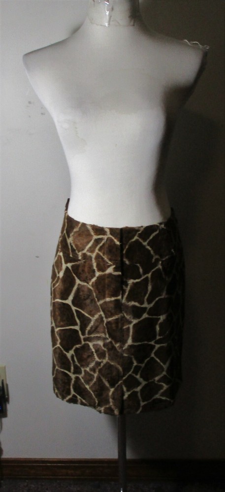 NANETTE LEPORE Brown Faux Fur Skirt Size 6