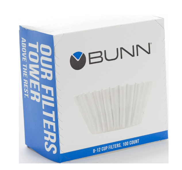 BUNN 8-12 Cup Home Model Coffee Filters, White, Basket style (100 Count)