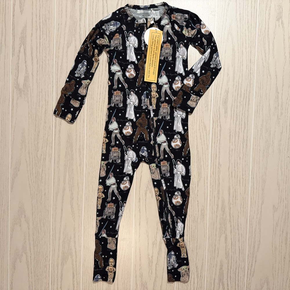 Little Britches Boutique Bamboo Zippy Unisex Toddler 3T Star Wars Black NEW