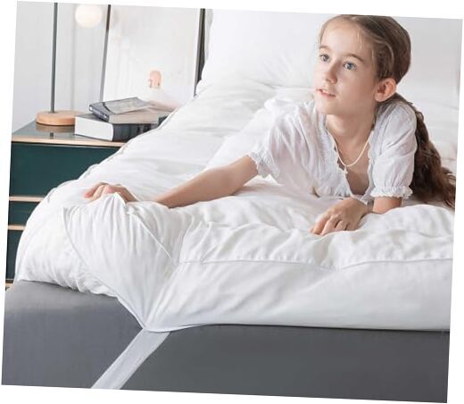 5 Inch Memory Foam Mattress Topper Queen Size, 100% Cotton Queen 80x60x5 White